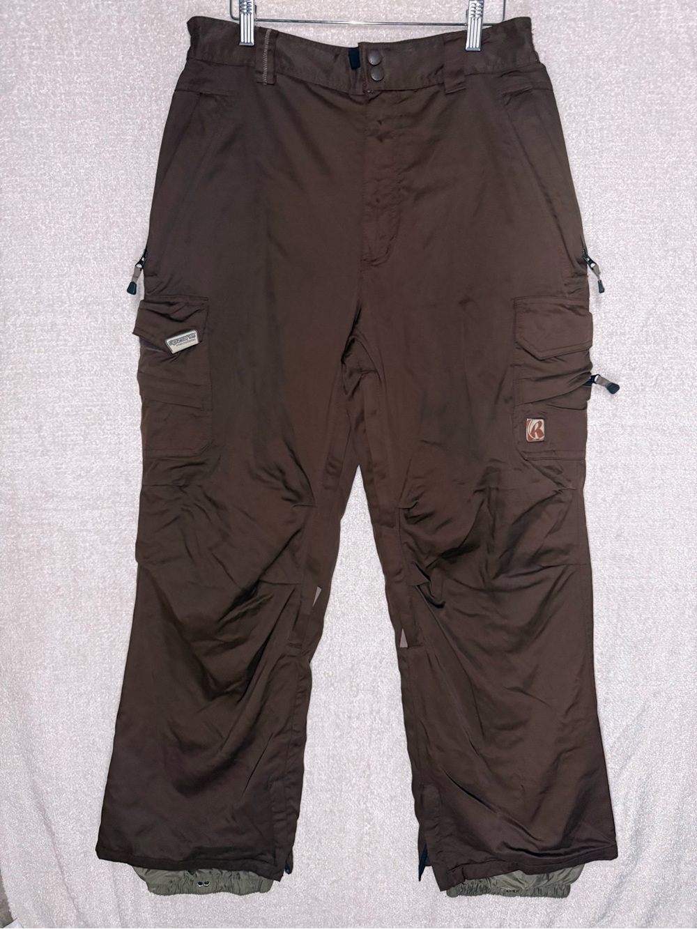 Vintage Y2K Ripzone Core Men's Medium Brown Baggy Cargo Snowboard Ski Pants